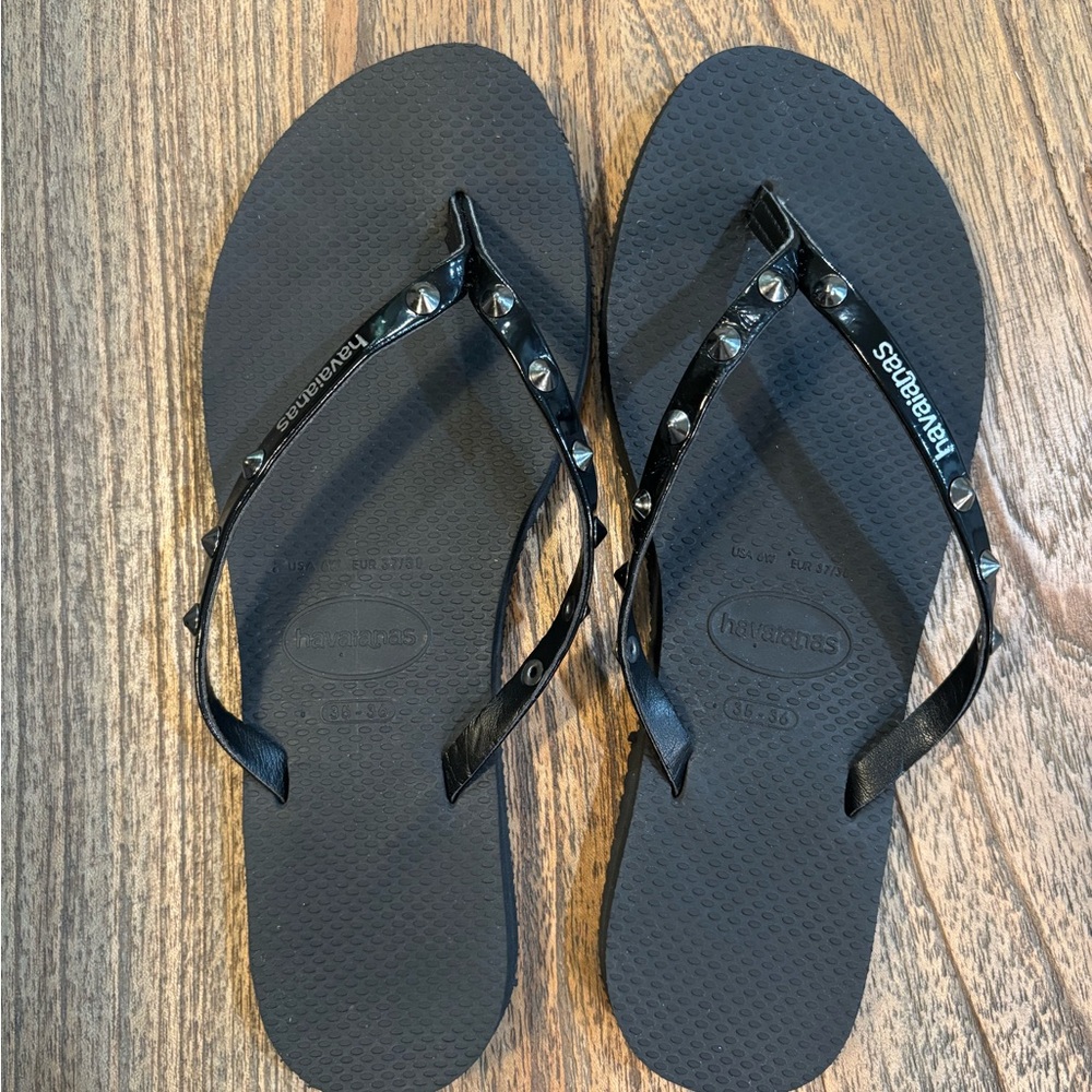 Havaianas Black Studded You Spike Flip Flops